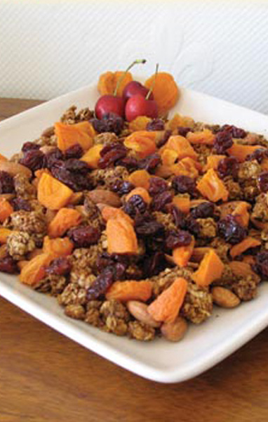 Apricot and Cherry Honey Cluster Trail Mix