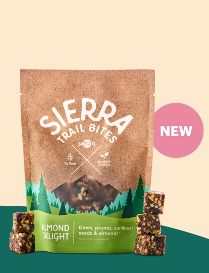 Banner image showing packet of Sierra Trail Bites