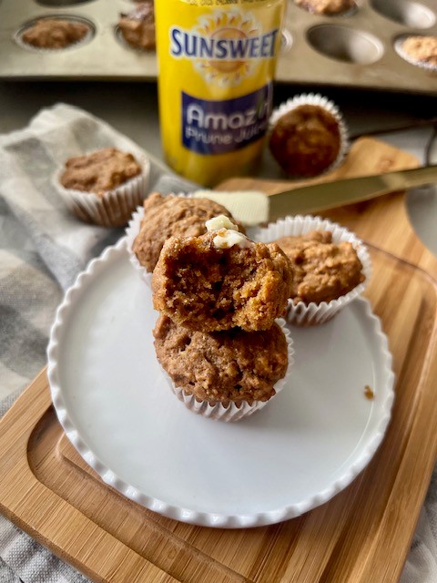 Mini Prune Juice Bran Muffins