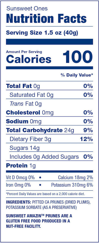 Sunsweet Ones Nutrition Facts